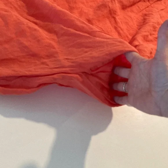 Black Crane Sleeveless High Low Maxi Dress Flax Linen Orange Paprika XS - Picture 12 of 12